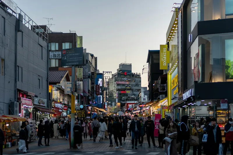 Hongdae neighborhood in Seoul