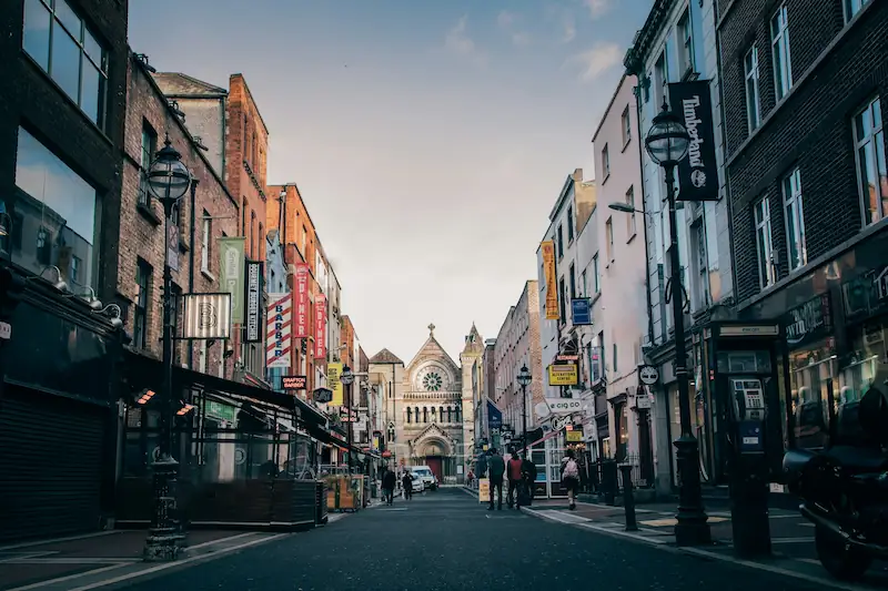 Trinity and Grafton Street neighborhood in Dublin