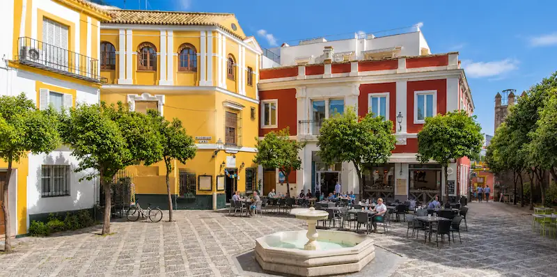 Santa Cruz neighborhood in Seville
